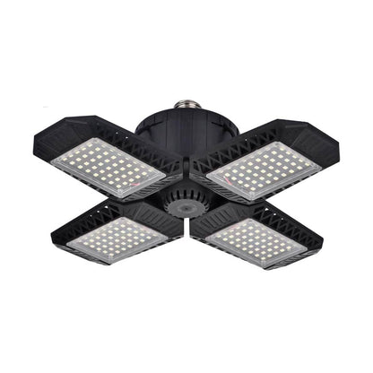 80W Deformable LED Garage Ceiling Lights with 4 Adjustable Panels