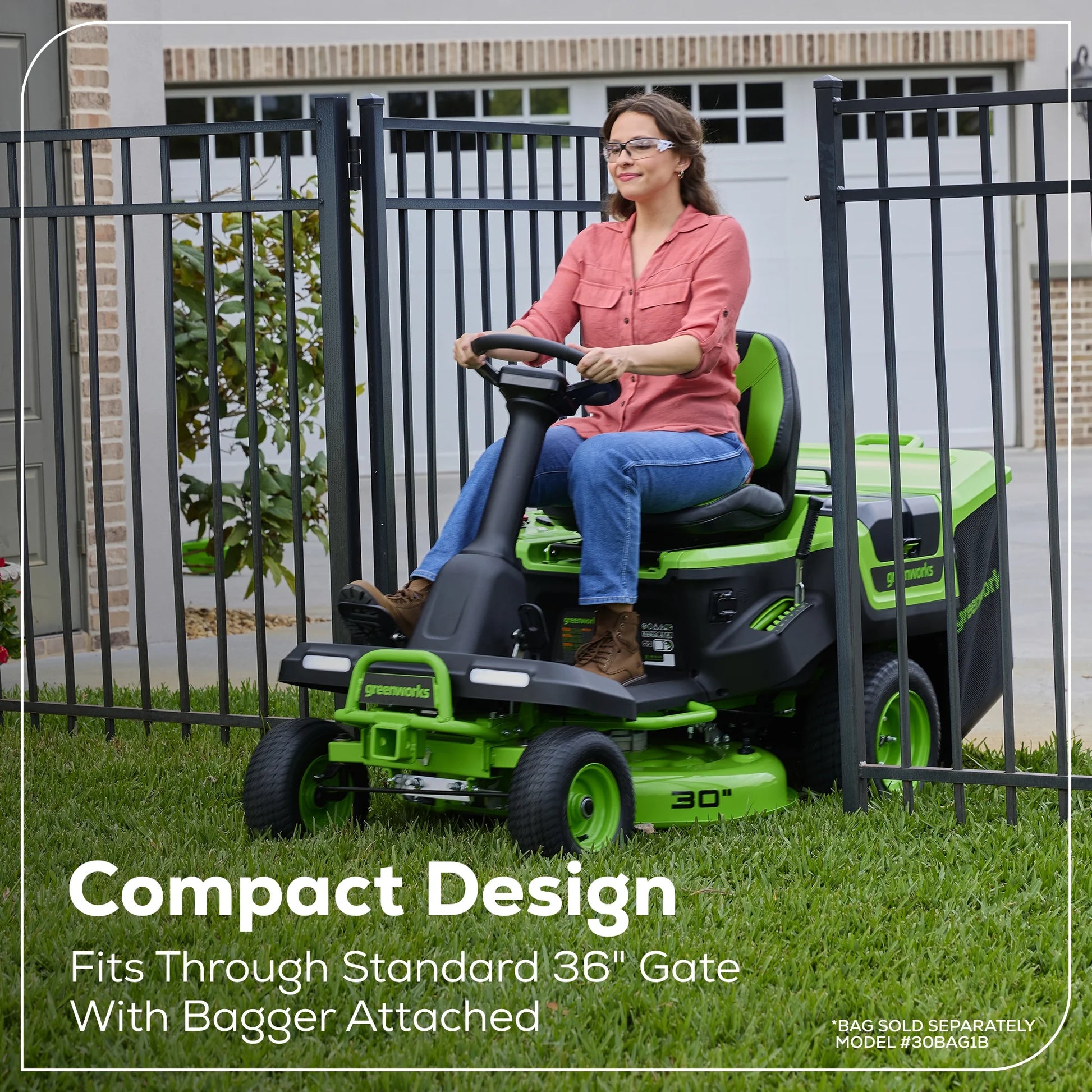 60V 30" Crossovert Riding Lawn Tractor + (2) 8.0 Ah, (2) 4.0 Ah Batteries & 600-Watt Charger 7421902