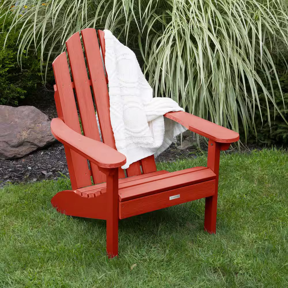 Classic Wesport Rustic Red Recycled Plastic Adirondack Chair