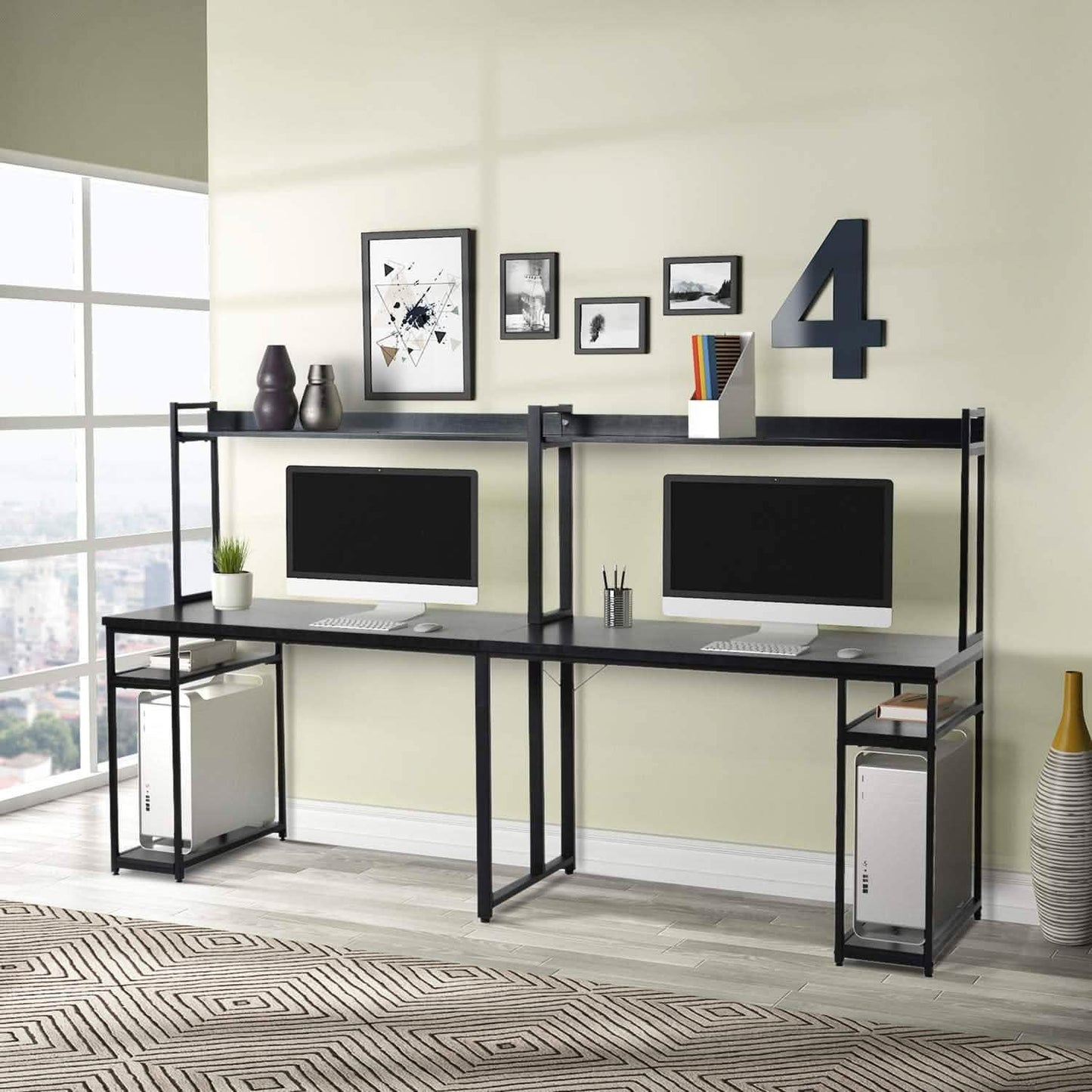 94.6 Inch Modern Two Person Computer Desk
