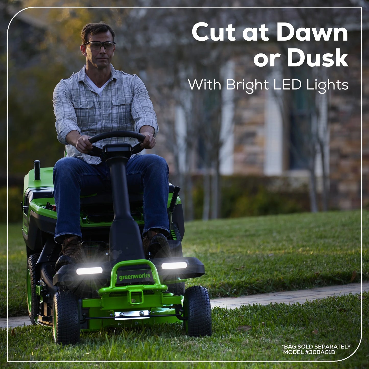 60V 30" Crossovert Riding Lawn Tractor + (2) 8.0 Ah, (2) 4.0 Ah Batteries & 600-Watt Charger 7421902