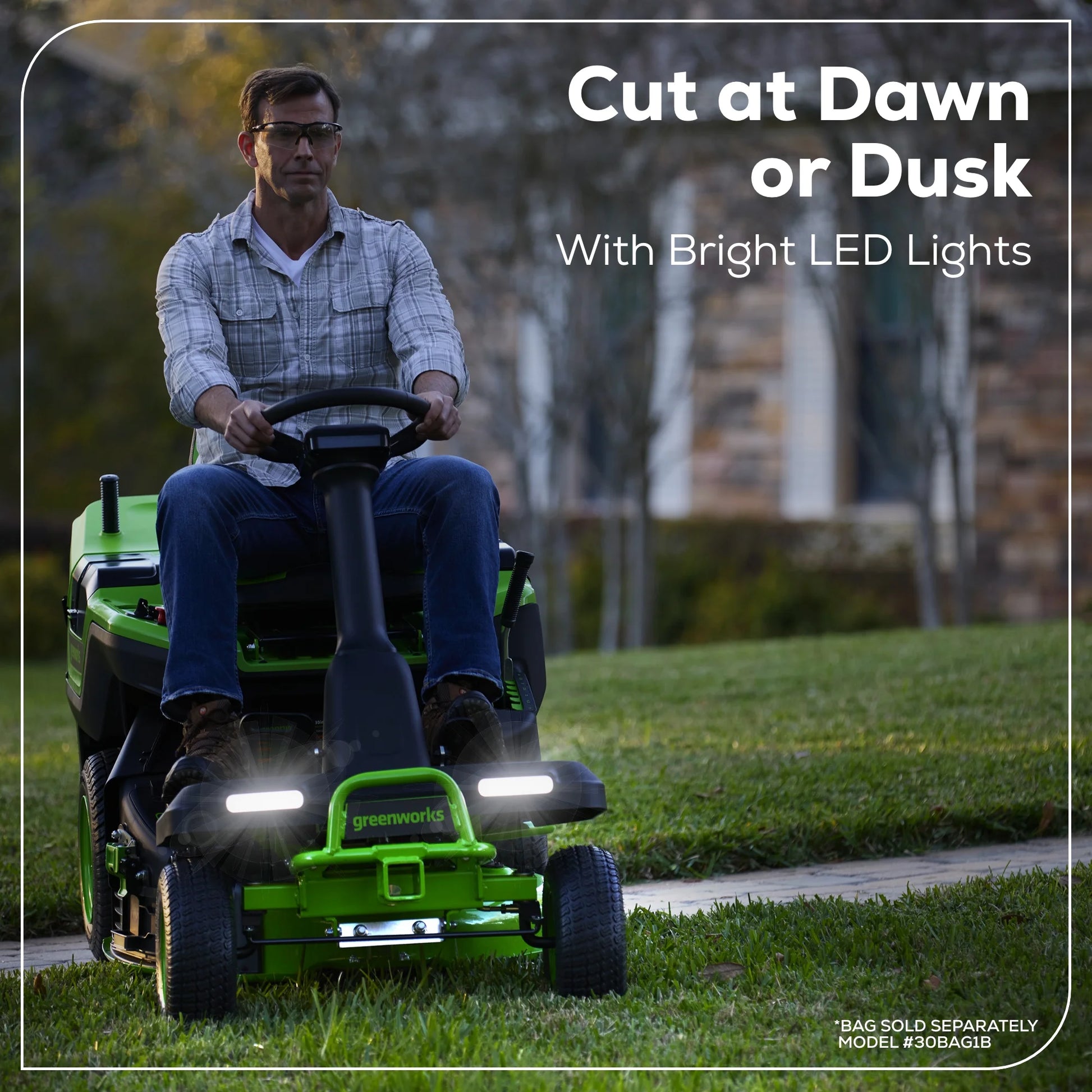 60V 30" Crossovert Riding Lawn Tractor + (2) 8.0 Ah, (2) 4.0 Ah Batteries & 600-Watt Charger 7421902