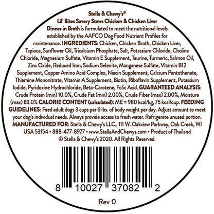 Stella & Chewy’s Lil Bites Stew Chicken & Chicken Liver Dog Food (2.7oz)