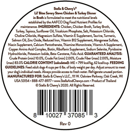Stella & Chewy’s Lil Bites Stew Chicken & Turkey Dog Food (2.7oz)