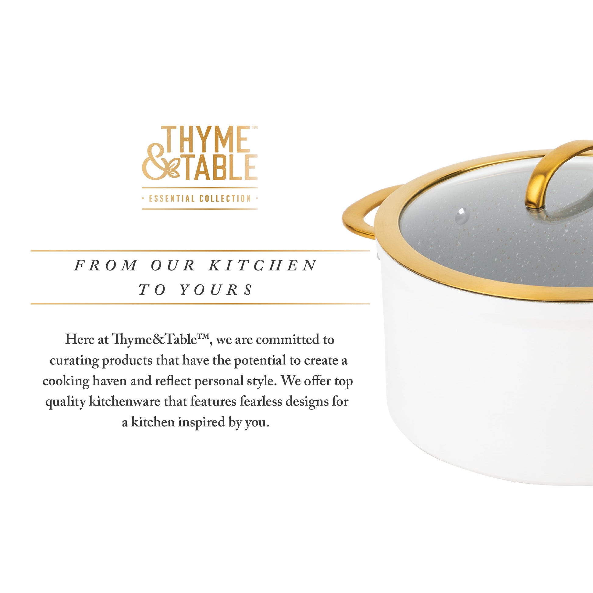 Thyme & Table Supreme 12-Piece Cookware Set Non-Stick - Cream