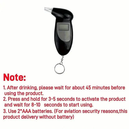 Accurate Personal Breath Alcohol Tester - Instant Blood Alcohol Content Measurement with High-Precision Sensors and LED Display