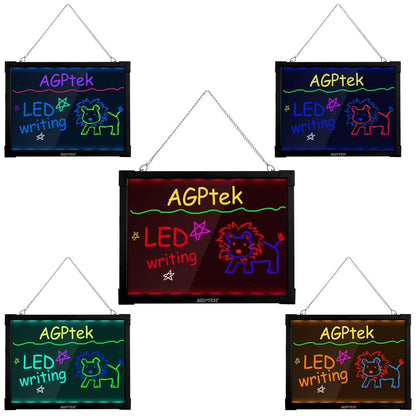 AGPtek 24"×16" LED Message Board Illuminated Erasable with Remote Control