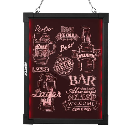 AGPtek 24"×16" LED Message Board Illuminated Erasable with Remote Control