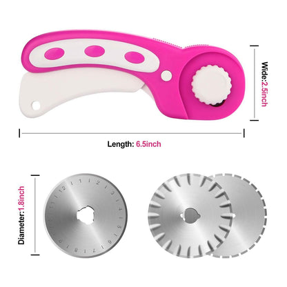 AGPtek 45mm Rotary Cutter with 7 Replacement Rotary Blades and Safety Lock