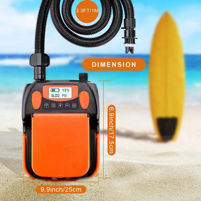 AGPtEK Electric Air Pump Digital 16PSI 12V Rechargeable SUP Electric Air Pump Compressor