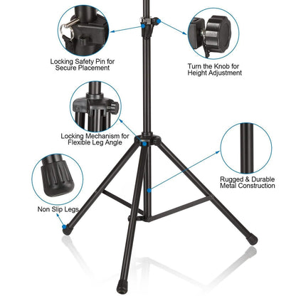 AGPtEK Microphone Stand Wind Screen Bracket with Adjustable Non-slip Tripod Base