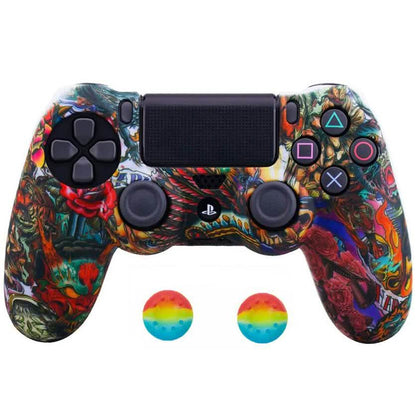 Anti-slip PS4 Silicone Cover & Thumb Grip Set