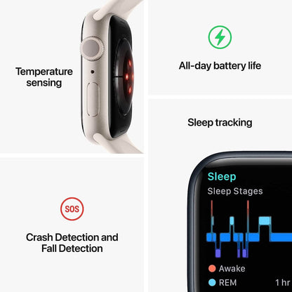 Apple Watch Series 8 (GPS 45MM) - Midnight Aluminum Case with Midnight Sport Band (Refurbished)