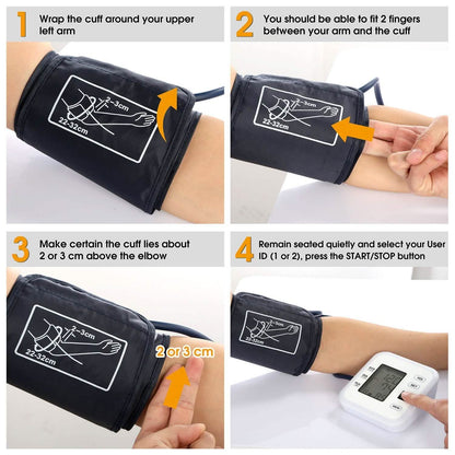 Arm Blood Pressure Monitor with Adjustable Cuff