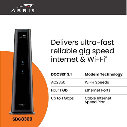 ARRIS SURFboard SBG8300 DOCSIS 3.1 Gigabit Cable Modem & AC2350 Wi-Fi Router (Refurbished)