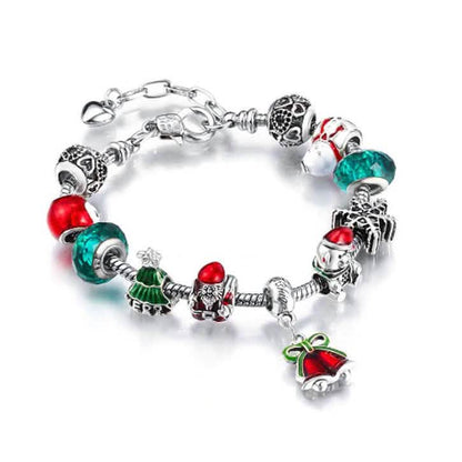 Austrian Crystal Christmas Charm Bracelet