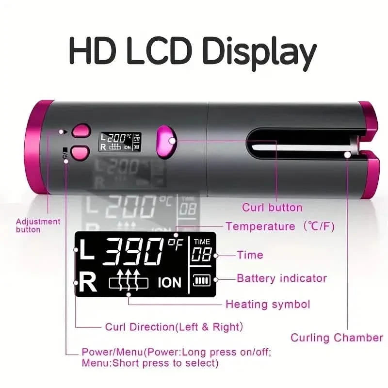 Automatic Curling Iron for Full-bodied Hair with 5 Temperature Settings