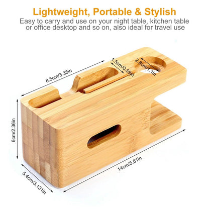 Bamboo Wood Charging Stand for Apple Watch