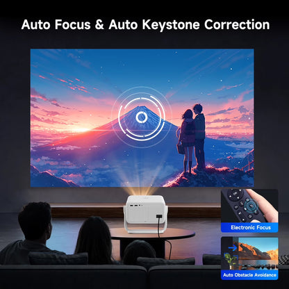 [Auto Focus]  8K 1080P Native Projector with Wifi 6 and BT5.4, 650 ANSI Brightness, Auto Keystone Correction with Voice Control Smart Movie Projector for Home Theater Outdoor L018