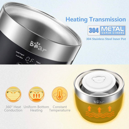 Bear Yogurt Maker Machine with Stainless Steel Inner Pot