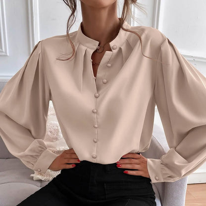 Bishop Sleeve Button Up Blouse