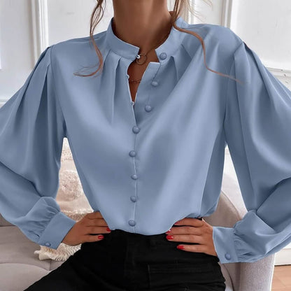 Bishop Sleeve Button Up Blouse