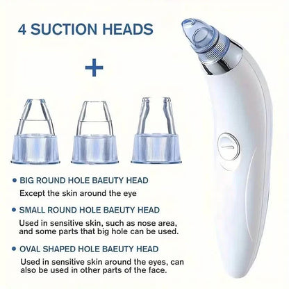 Blackhead Vacuum Remover, Powerful Portable Facial Pore Cleaner With 4 Probes