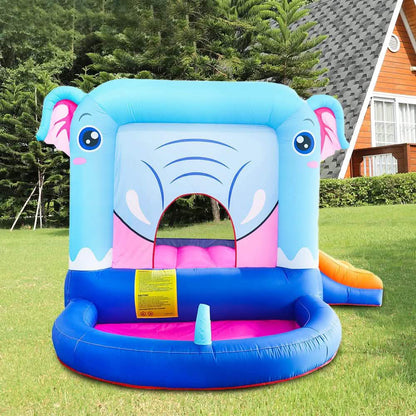 Blue Elephant Bouncy Castle House with 350W Blower
