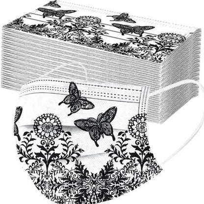 Butterfly Disposable Mask Flowers Lace