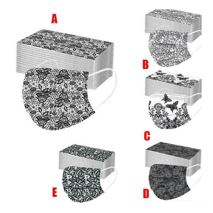 Butterfly Disposable Mask Flowers Lace