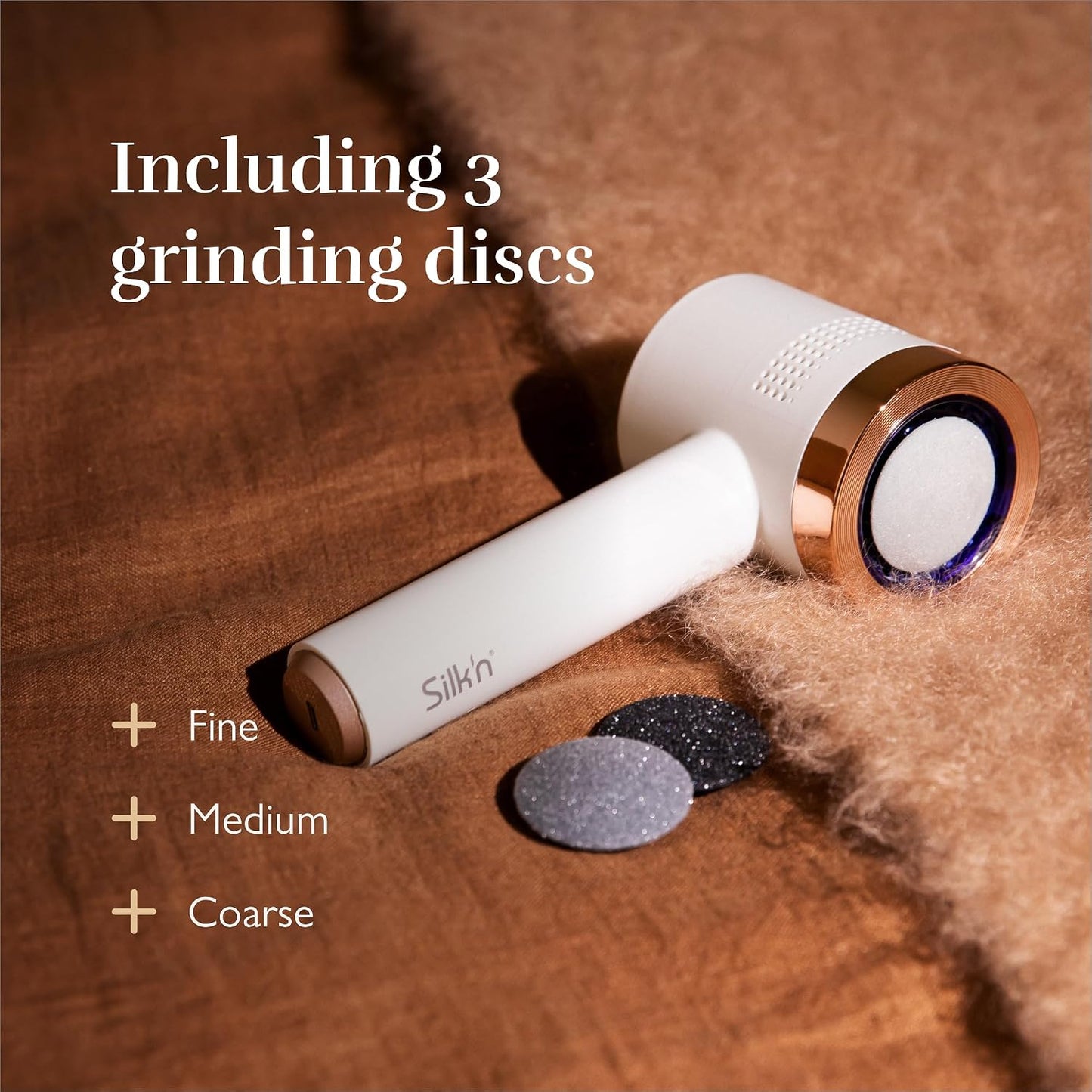 Electric Callus Remover for Feet, Mess-Free Vacuum Foot File, Rechargeable Pedicure Tool with 3 Grinding Discs & 2 Speeds, Removes Dead Skin, Cracked Heels & Hard Calluses, USB-C