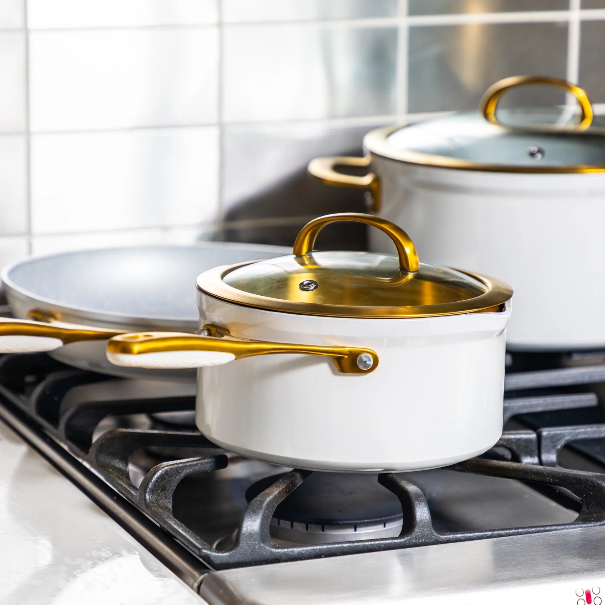 Thyme & Table Supreme 12-Piece Cookware Set Non-Stick - Cream