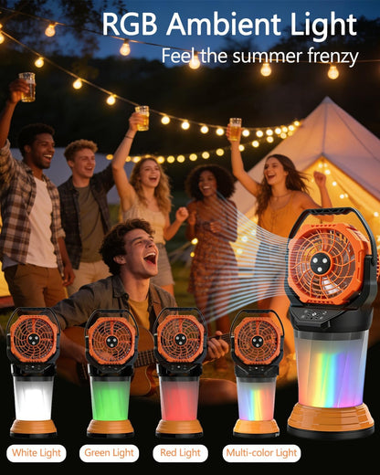 Portable Misting Fan for Outside, Rechargeable Mist Fan with 30000Mah Battery & Remote, 120° Auto Oscillating, 2L Water Tank, 4 Speeds & 3 Timers Spray Fan for Camping Patio Backyard