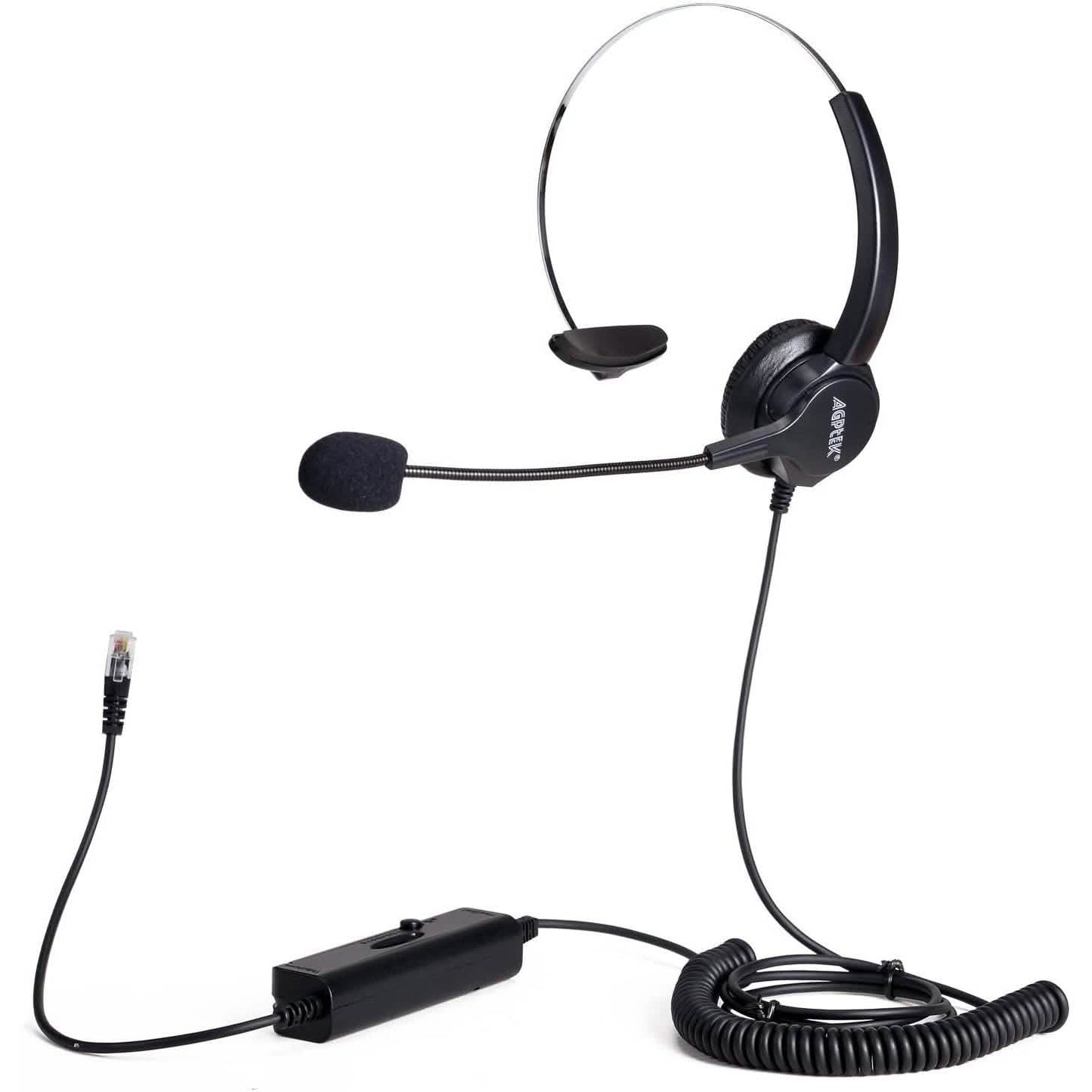 Call Center Hands-Free Noise Cancelling Corded Monaural Headset
