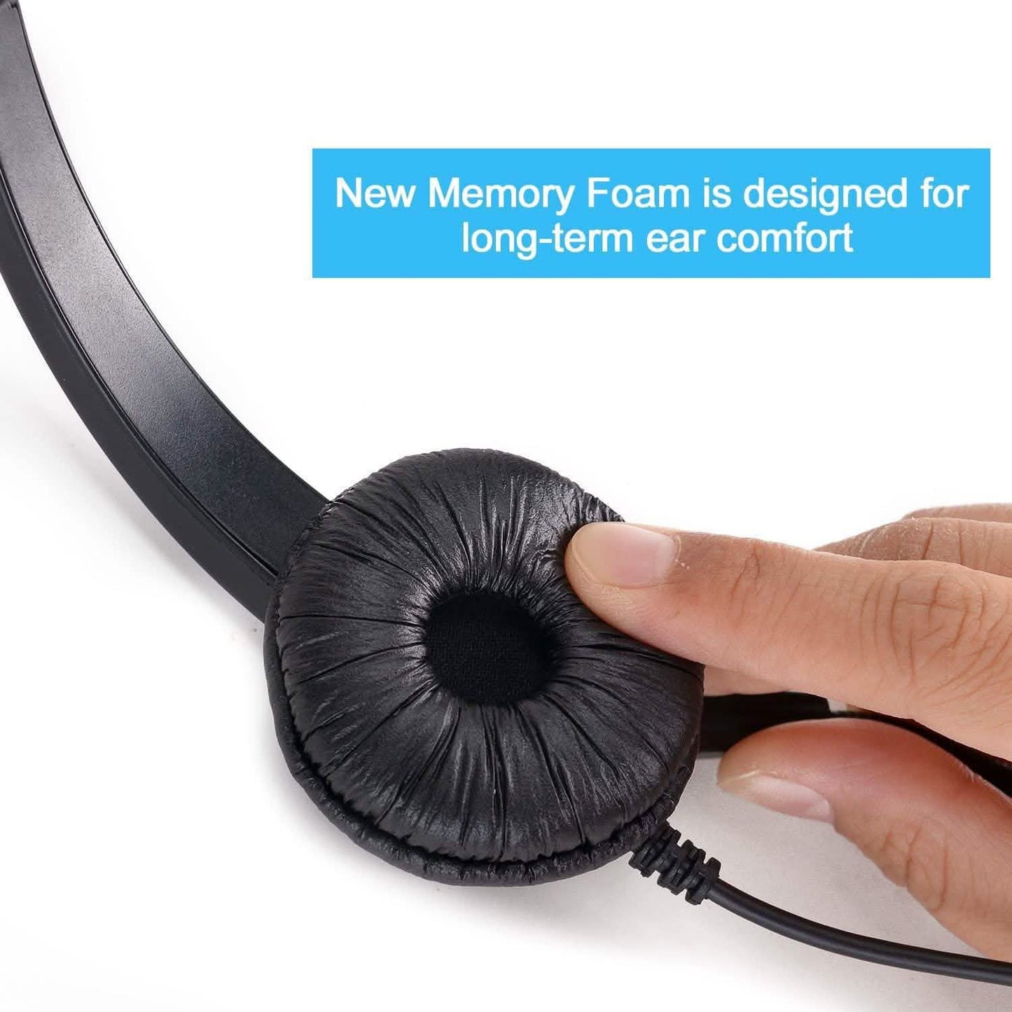 Call Center Hands-Free Noise Cancelling Corded Monaural Headset