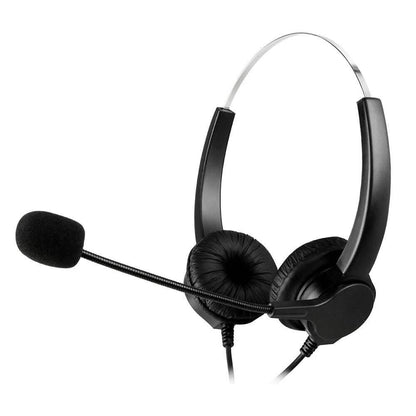 Call Center Noise Cancelling Corded Binaural Hands-free Headset with Microphone