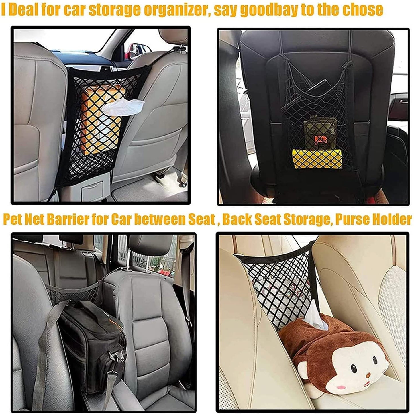 Car Pet Barrier Mesh Organizer