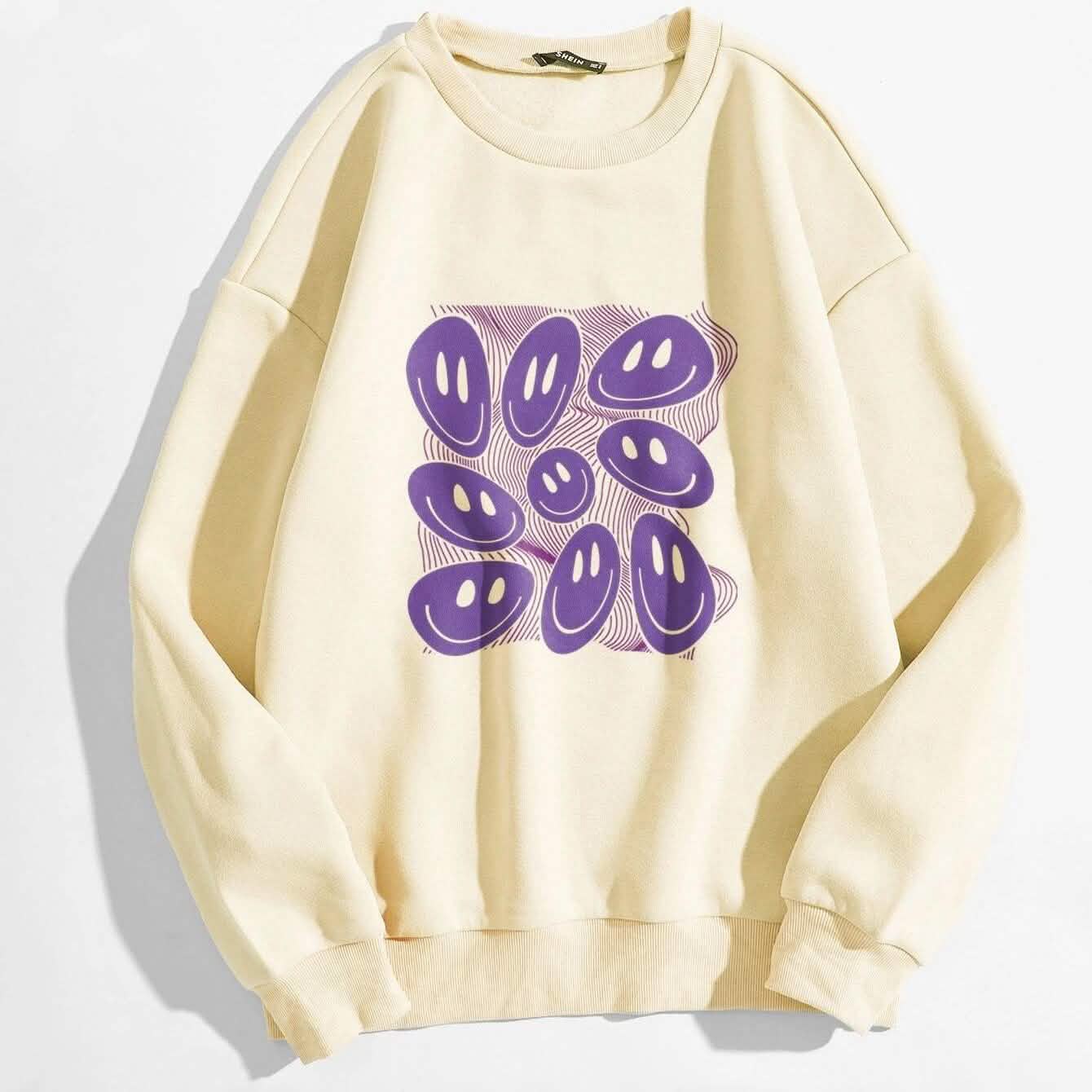 Cartoon Graphic Thermal Lined Oversized Sweatshirt