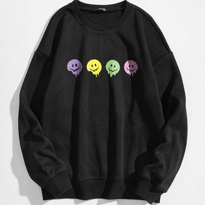 Cartoon Graphic Thermal Lined Sweatshirt