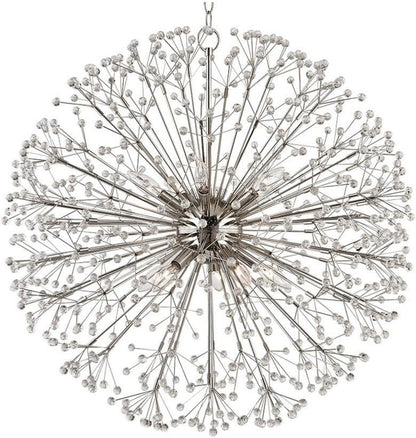 Hudson Valley 6030-PN Contemporary Modern Ten Light Chandelier from Dunkirk Collection in Polished Nickel Finish,