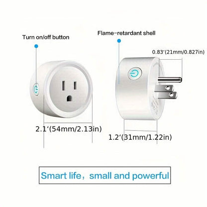 Smart WiFi Plug Outlet Adapter, Works with Alexa & Google, Timer, Voice Control, 2.4GHz Network Home Automation