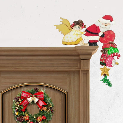 Christmas Door Hanger Decorations Rustic Sign