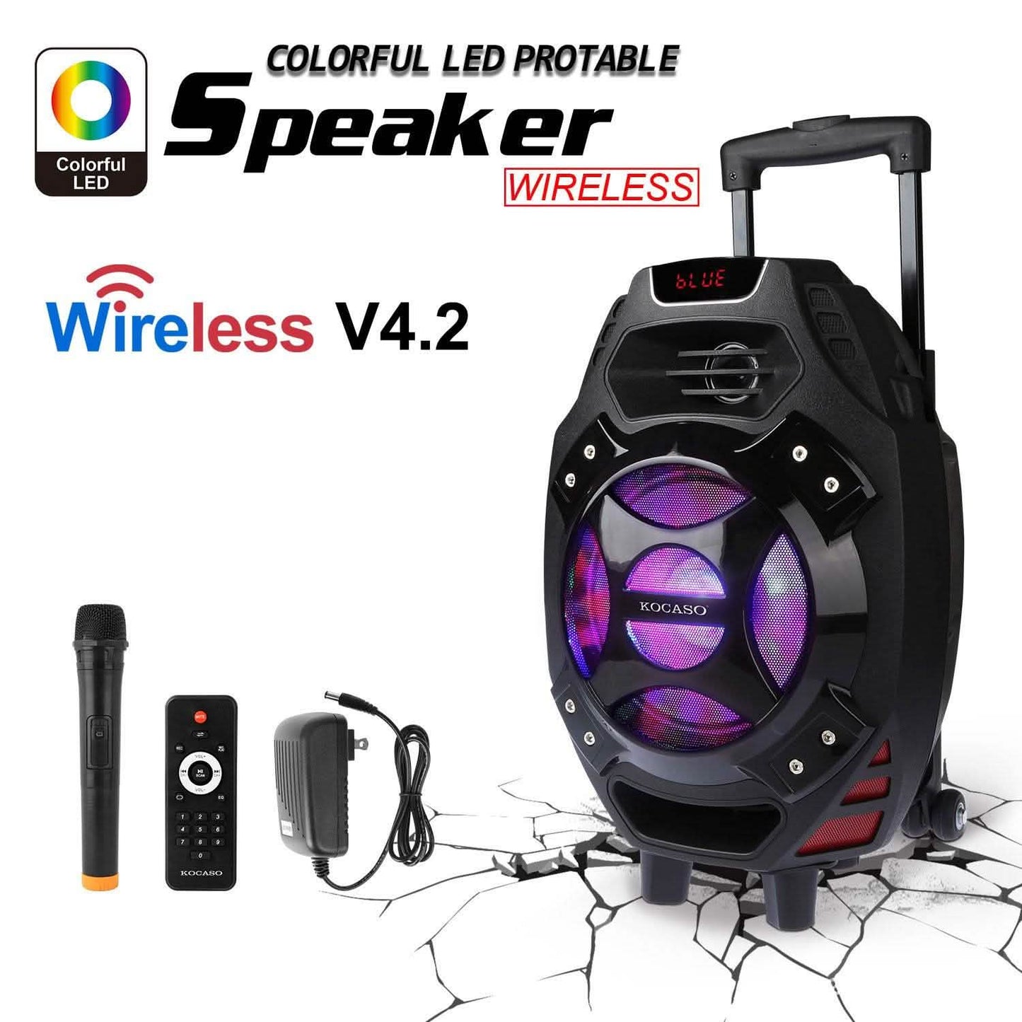 Colorful LED Portable Wireless Party Speaker