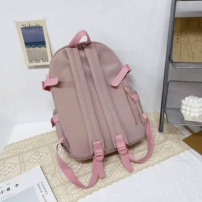 Cute Waterproof Multi-Pocket Women Backpacks with Bear Doll