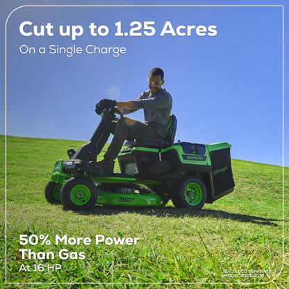 60V 30" Crossovert Riding Lawn Tractor + (2) 8.0 Ah, (2) 4.0 Ah Batteries & 600-Watt Charger 7421902