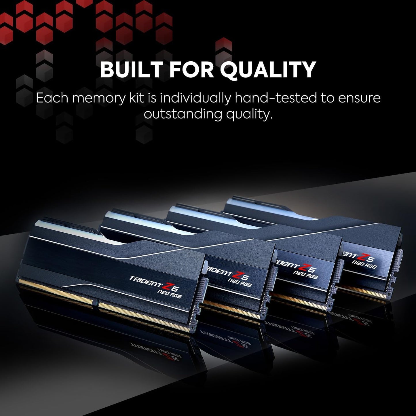 Trident Z5 Neo RGB Series DDR5 RAM (AMD EXPO) 256GB (4X64Gb) 6000Mt/S CL36-44-44-96 1.25V Desktop Computer Memory U-DIMM - Matte Black (F5-6000J3644D64GX4-TZ5NR)