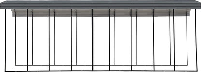 Carports Galvanized Steel Carport, RV Metal Carport Kit, 14' X 42' X 14', Charcoal