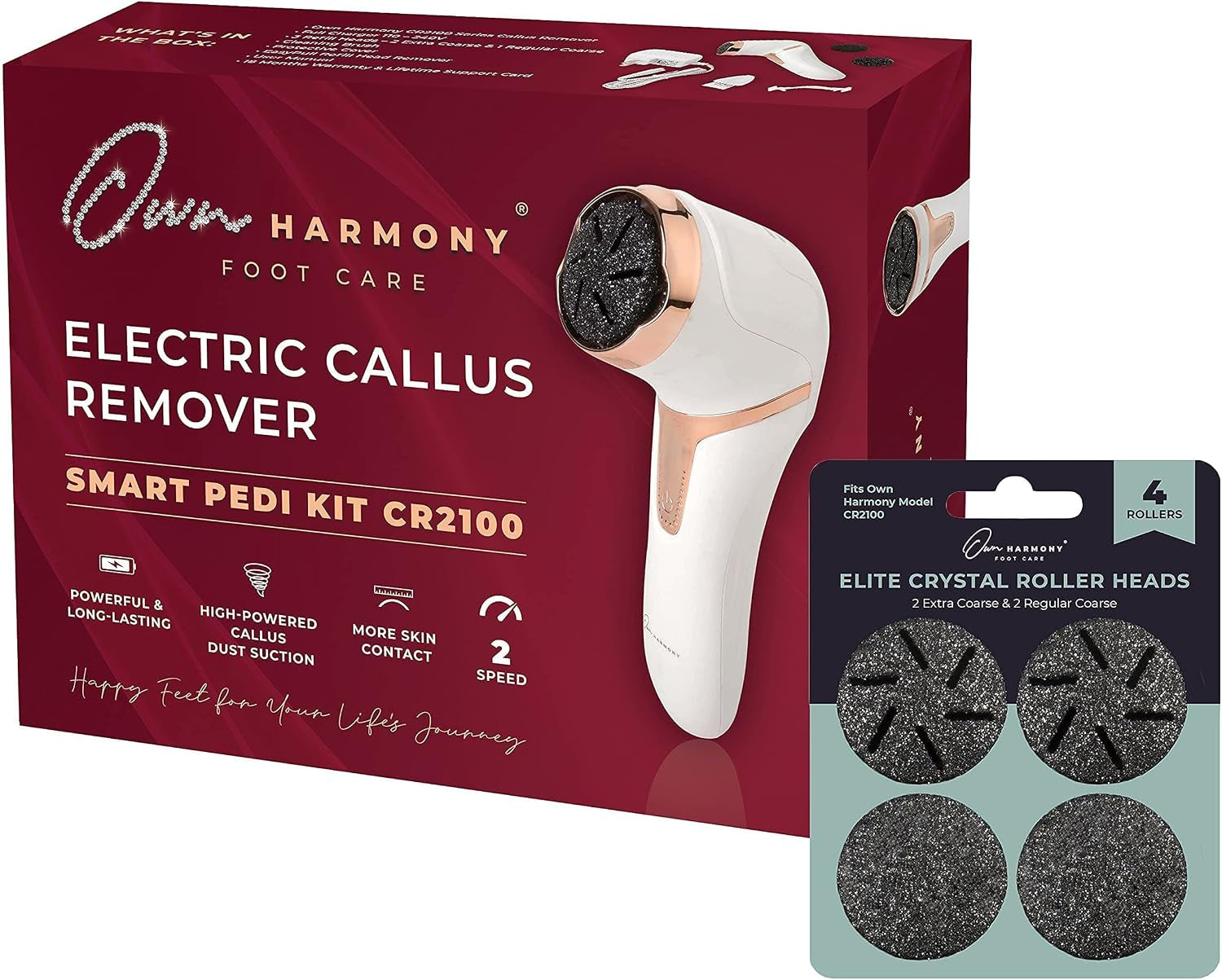 Electric Callus Remover with Vacuum and 7 Rollers Bundle - Foot Care for Women - Professional Pedicure Tools for Pedi Care Vac, CR2100 Electric Feet File, Best for Hard Dry, Cracked Heels