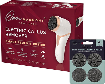 Electric Callus Remover with Vacuum and 7 Rollers Bundle - Foot Care for Women - Professional Pedicure Tools for Pedi Care Vac, CR2100 Electric Feet File, Best for Hard Dry, Cracked Heels