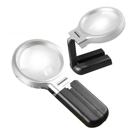 Desktop Handheld Magnifier Two-way Magnifying Mirror Foldable